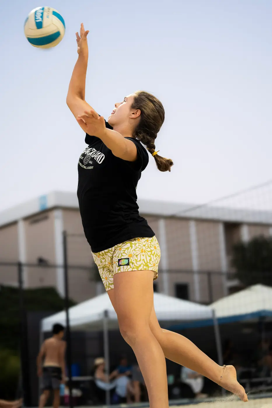 A player tosses to serve